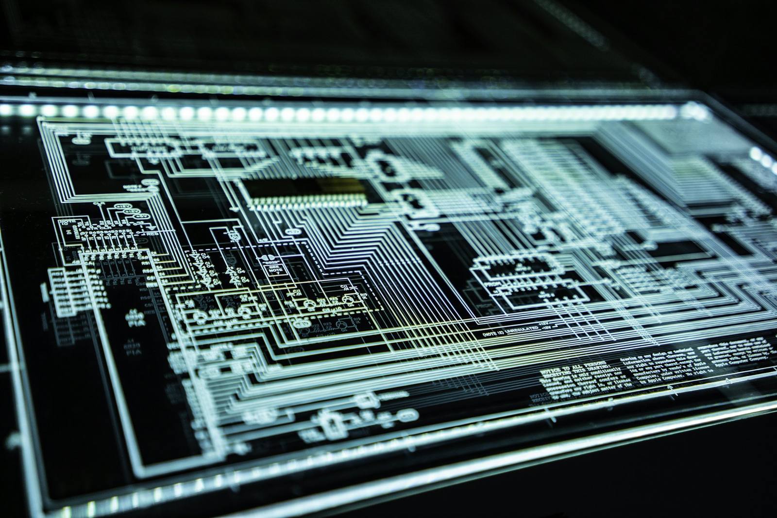 Illuminated circuit board traces