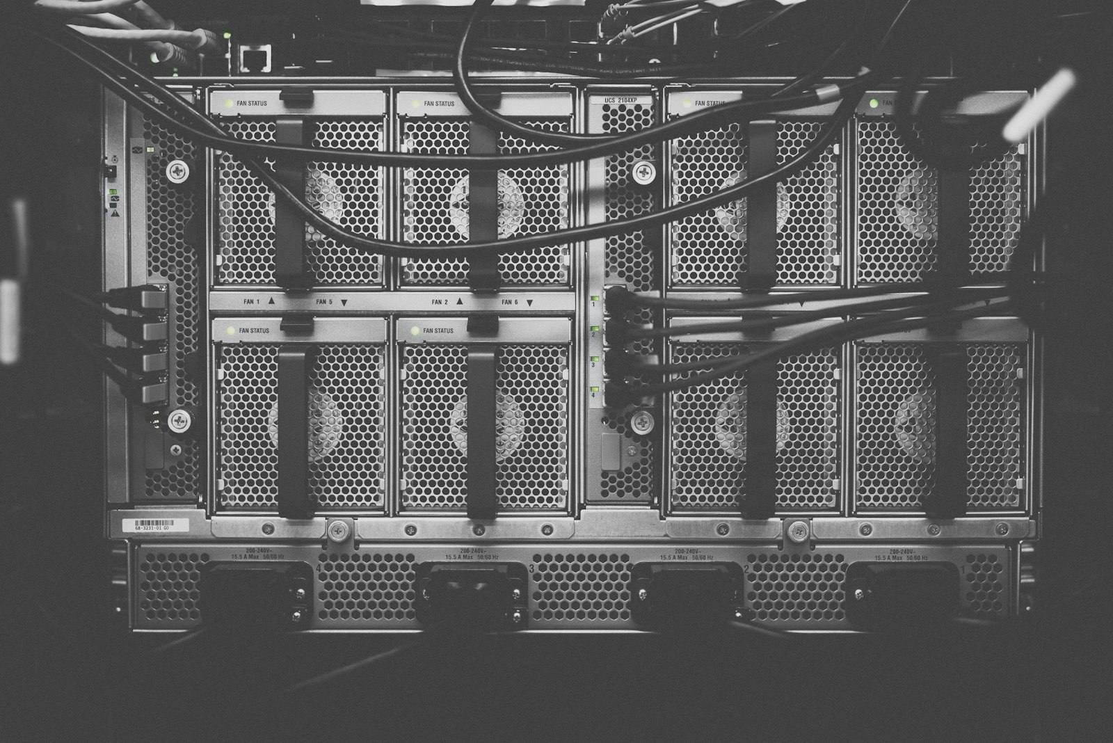 The structural framework of a server installation